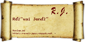 Révai Jenő névjegykártya